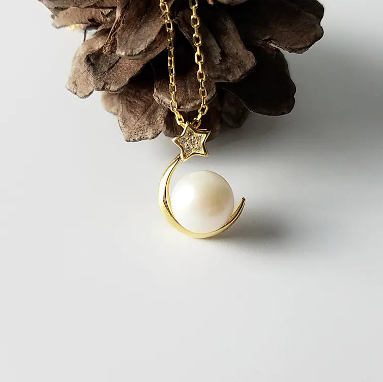 Silver Necklace with Natural Pearl Pendant Wholesale