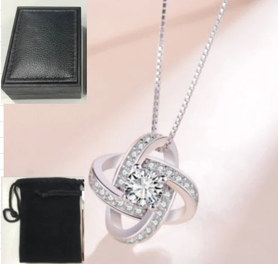 Clover 925 Silver Necklace with Diamond